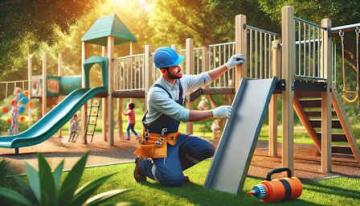 Aufbau eines Spielplatz